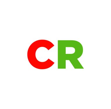 CR letters in red green colors. CR monogram