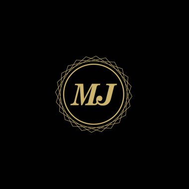 Altın çemberli MJ Logosu. MJ Monogram