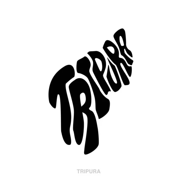 Tripura Térkép Felirat Tipográfiai Tripura Térképe — Stock Vector