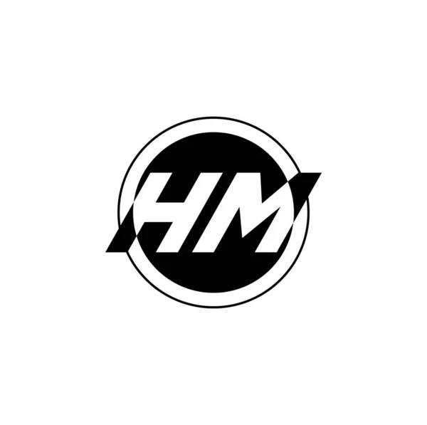 Siyah Yuvarlak Harfli Şirketi Monogram Vektörü Logosu — Stok Vektör