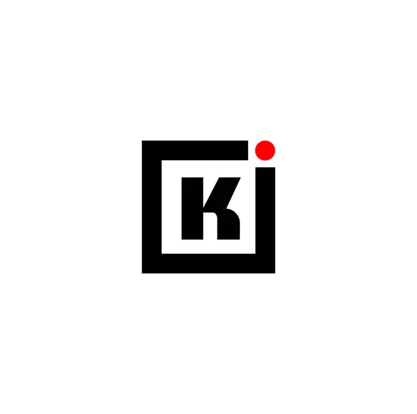 Monogramme Noir Avec Logo Point Rouge — Image vectorielle