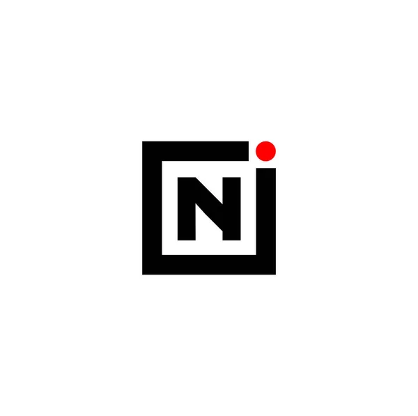 有红点标识的N Logo N公司标志 — 图库矢量图片