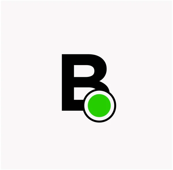 有绿点的字母B 绿色字母B标志 B大字 — 图库矢量图片