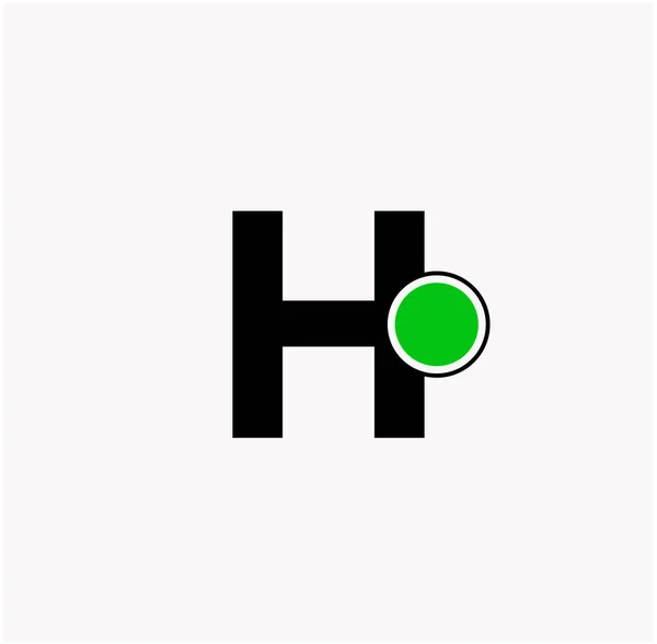 带有绿点的H字母 H大字标识 带有绿点的H标志 — 图库矢量图片