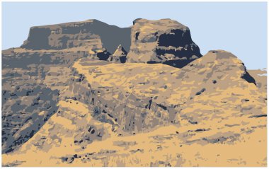 Sahyadri Dağı. Dağ grafik vektörü.