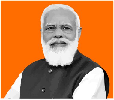 Bhagva rengi Narendra Modii vektörü. 