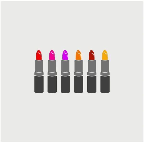 Lipstick Set Vector Six Lipstick Shades — Stock Vector