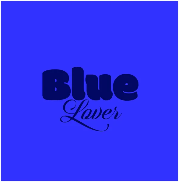 Amante Azul Tipografía Vector — Vector de stock