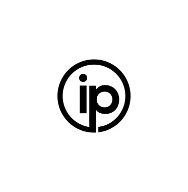 IP monogramı. IP yuvarlak logo vektörü.