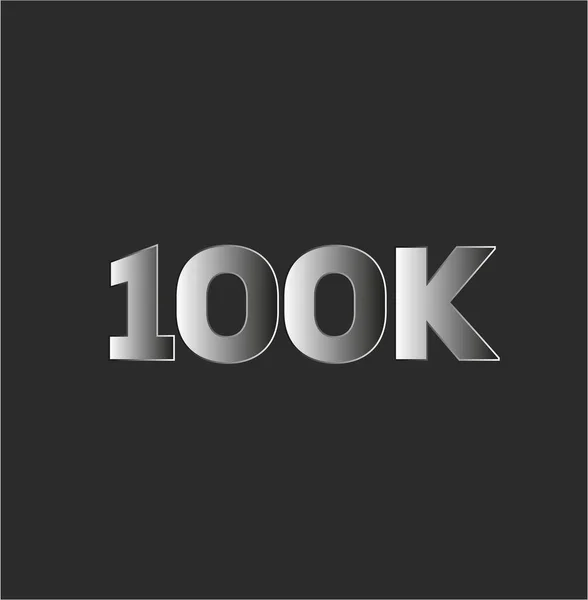 100 bin gümüş rakamlı vektör.