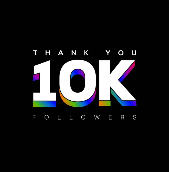 Grazie Diecimila Seguaci 10K Follower Sui Social Media Grazie — Vettoriale Stock