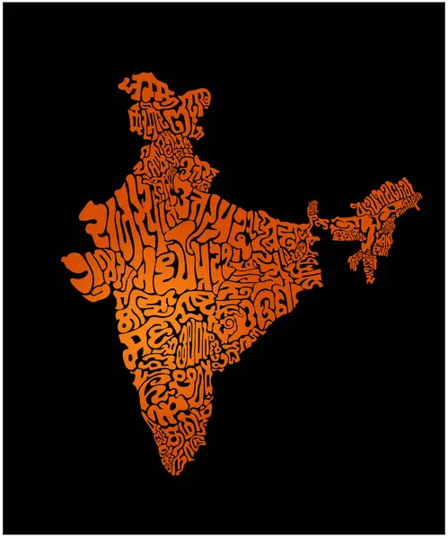 Ονόματα Των Ινδικών Πολιτειών Είναι Γραμμένα Δώδεκα Ινδικές Γλώσσες Πολιτειακό — Διανυσματικό Αρχείο