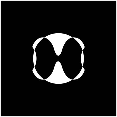 H yuvarlak şekille çakıştı. H monogramı.