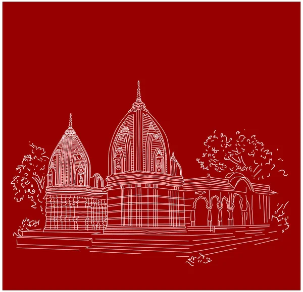 Templo Hinduísta Krishnapura Chatri Indore Índia —  Vetores de Stock