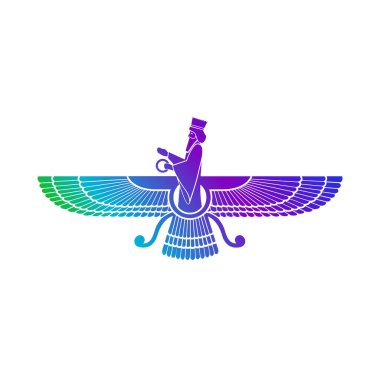 Parsi yeni yıl sembolü vektörü. Zorostrian sembol vektörü.
