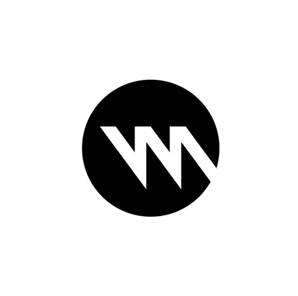 Wstępne Litery Monogram Nazwa Marki Czarnej Rundzie Logo — Wektor stockowy