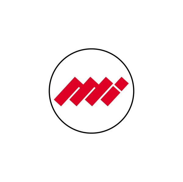 Nom Entreprise Initiales Lettres Monogramme Logo Rond Rouge — Image vectorielle