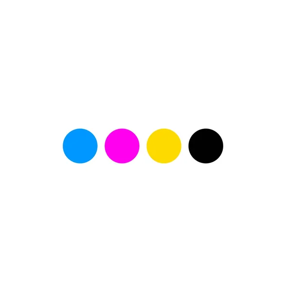 CMYK renkleri beyaz arkaplan üzerindeki vektörü noktalar.