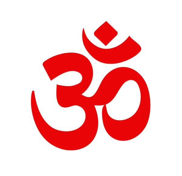 Om Hindu dini işaret kırmızı renkte