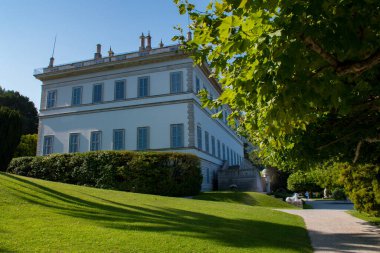 Como Gölü, Bellagio, Lombardy, İtalya 'da Villa Melzi. Melzi Villa ve onun muhteşem bahçeleri Como Gölü kıyısında, Bellagio, Lombardy, İtalya.