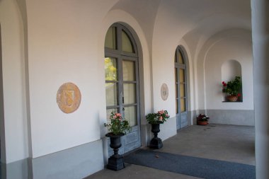 Como Gölü, Bellagio, Lombardy, İtalya 'da Villa Melzi. Melzi Villa ve onun muhteşem bahçeleri Como Gölü kıyısında, Bellagio, Lombardy, İtalya.