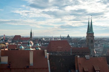 Nuremberg, Almanya 'nın eski şehir merkezinde şehir manzarası