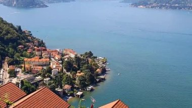 Lago di Como (Como Gölü), Lombardy, İtalya, Avrupa 'da güzel bir yaz manzarası. Como Gölü panoramik manzarası, tatilinizi geçirmek için cennet gibi bir yer, Lombardy, taly, Avrupa