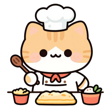 Suşi, yemek çubuğu, suşi ve beyaz arka planda çizgi film stili suşi olan kedi karakteri..