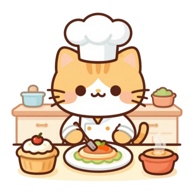 Çizgi film kedisi ve bir fincan çay. vektör illüstrasyonu