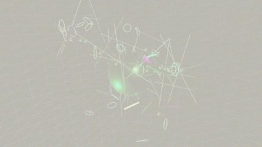 Teknoloji tasarımı için fütüristik şekillere ve dijital hareket grafiklerine sahip Geometrik yapı arkaplanı