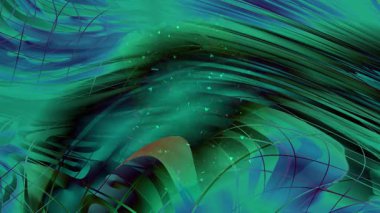 Teknoloji tasarımı için fütüristik şekillere ve dijital hareket grafiklerine sahip Geometrik yapı arkaplanı