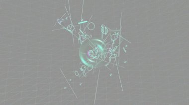 Gelecekçi arayüz tasarımı ve dijital film grafikleri için gelişmiş sibernetik ızgara deseni