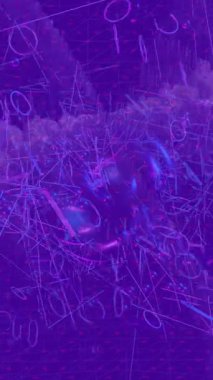 Soyut hareket desenli fütüristik video üretimi için dinamik dijital arkaplan