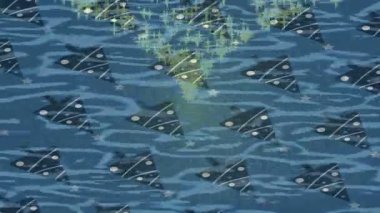 Benzersiz dijital animasyon tarzı grafikleri olan yaratıcı ortam tasarımı için yenilikçi hareket dokusu