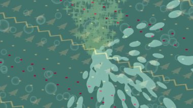 Soyut hareket desenli fütüristik video üretimi için dinamik dijital arkaplan