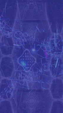 Soyut hareket desenli fütüristik video üretimi için dinamik dijital arkaplan