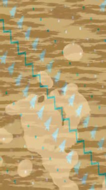 Benzersiz dijital animasyon tarzı grafikleri olan yaratıcı ortam tasarımı için yenilikçi hareket dokusu