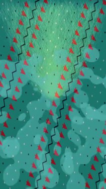 Benzersiz dijital animasyon tarzı grafikleri olan yaratıcı ortam tasarımı için yenilikçi hareket dokusu