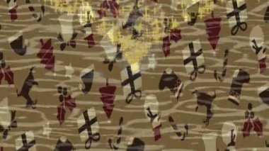 Soyut hareket desenli fütüristik video üretimi için dinamik dijital arkaplan