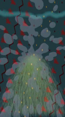 Benzersiz dijital animasyon tarzı grafikleri olan yaratıcı ortam tasarımı için yenilikçi hareket dokusu