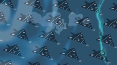 Soyut hareket desenli fütüristik video üretimi için dinamik dijital arkaplan