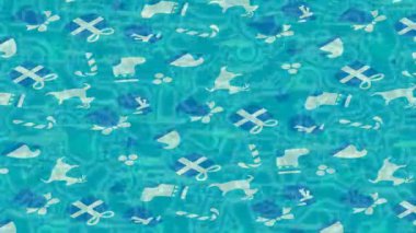 Benzersiz dijital animasyon tarzı grafikleri olan yaratıcı ortam tasarımı için yenilikçi hareket dokusu