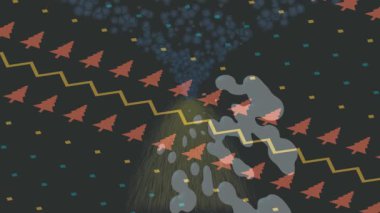 Benzersiz video giriş tasarımı projeleri için detaylı yüzey kalıbı film animasyon stili grafik girişi