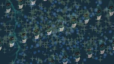 Soyut hareket desenli fütüristik video üretimi için dinamik dijital arkaplan