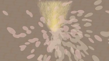 Benzersiz dijital animasyon tarzı grafikleri olan yaratıcı ortam tasarımı için yenilikçi hareket dokusu