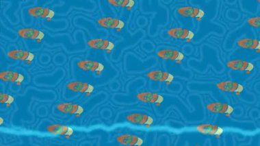 Benzersiz dijital animasyon tarzı grafikleri olan yaratıcı ortam tasarımı için yenilikçi hareket dokusu