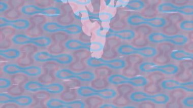 Benzersiz dijital animasyon tarzı grafikleri olan yaratıcı ortam tasarımı için yenilikçi hareket dokusu