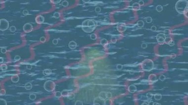 Benzersiz dijital animasyon tarzı grafikleri olan yaratıcı ortam tasarımı için yenilikçi hareket dokusu