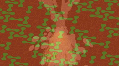 Benzersiz dijital animasyon tarzı grafikleri olan yaratıcı ortam tasarımı için yenilikçi hareket dokusu