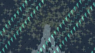 Benzersiz dijital animasyon tarzı grafikleri olan yaratıcı ortam tasarımı için yenilikçi hareket dokusu